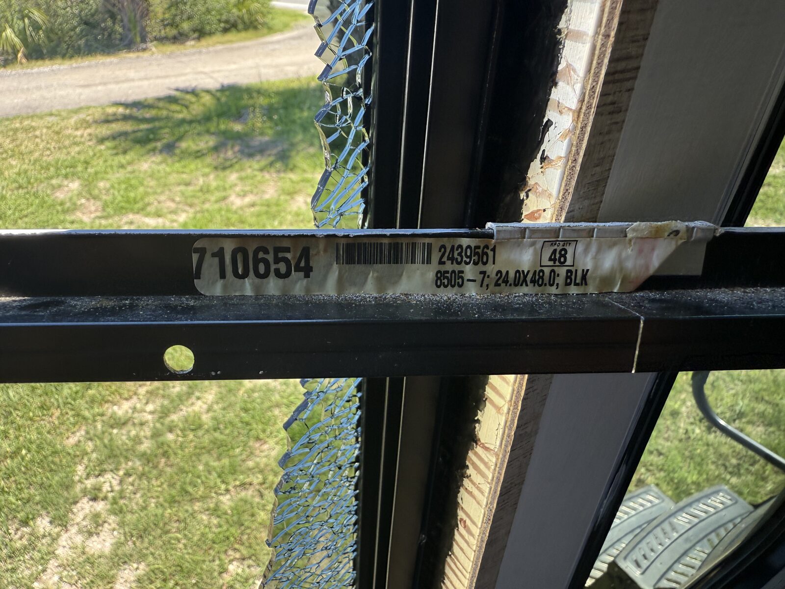 RV axle and suspension component label documented during inspection